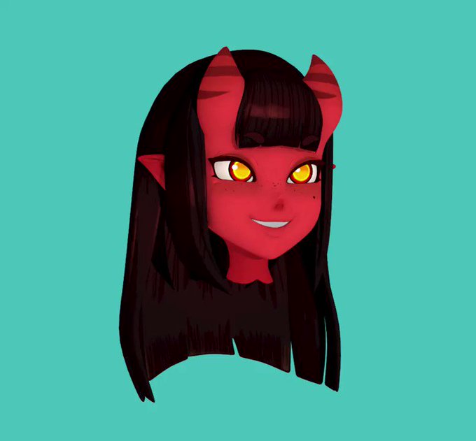 Meru Face Rig test!! she can make hundreds of faces!!! https://t.co/ofzDgwg1wd