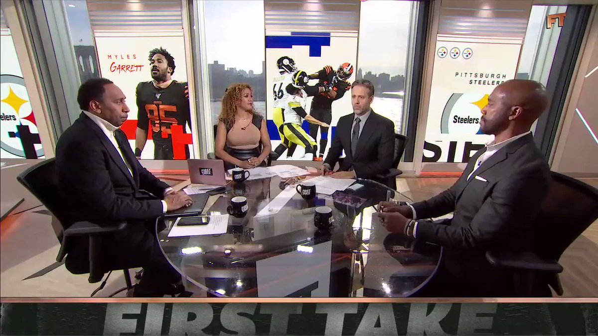 "[Mason Rudolph was the one who started the fight."
@maxkellerman thinks the reaction to Myles Garrett has been "hysterical."