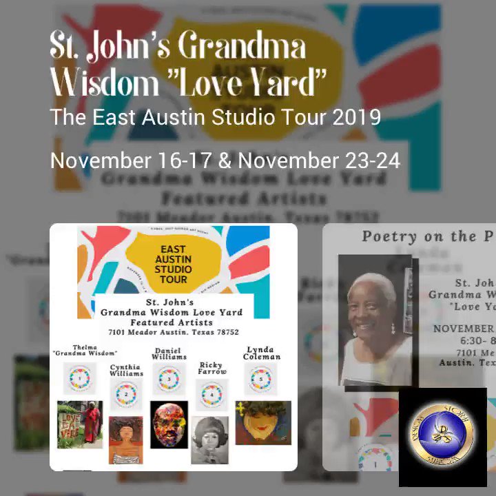 Tomorrow: the East Austin Studio Tour Begins! Come out to theSt. John’s Grandma Wisdom ”Love Yard” #eastaustinstudiotour #austin #texas #art #artist #artistic #artwork #illustration #color #painting #drawing #creative #pencil #beautiful #danielwilliams #stormworksdesigns #poetry