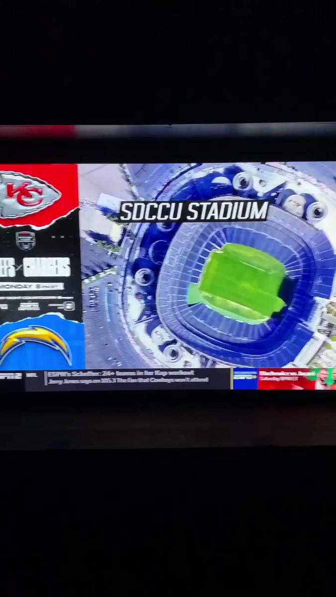 Bahahahahahahaha @ESPN STILL DOESNT KNOW WHERE @Chargers PLAY WHAT A JOKE