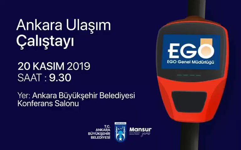 EGO Genel Müdürlüğümüz tarafından düzenlenen "Ankara Ulaşım Çalıştayı"nda STK'lar ve uzmanlarla bir araya geleceğiz. Başkentimizin toplu ulaşım konusundaki politikalarını bilimsel ve katılımcı bir bakış açısıyla belirleyeceğiz.