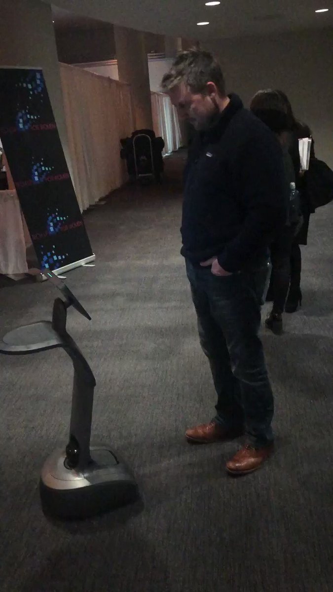Check out our #CEO @jtyler623 interacting with @robotemi personal robot at @techupforwomen at the @javitscenter. Have you met a @robotemi #robot before? What did you think of it? #techupforwomen #hio #hiosocial #hititoff #hostonhio #womenintech