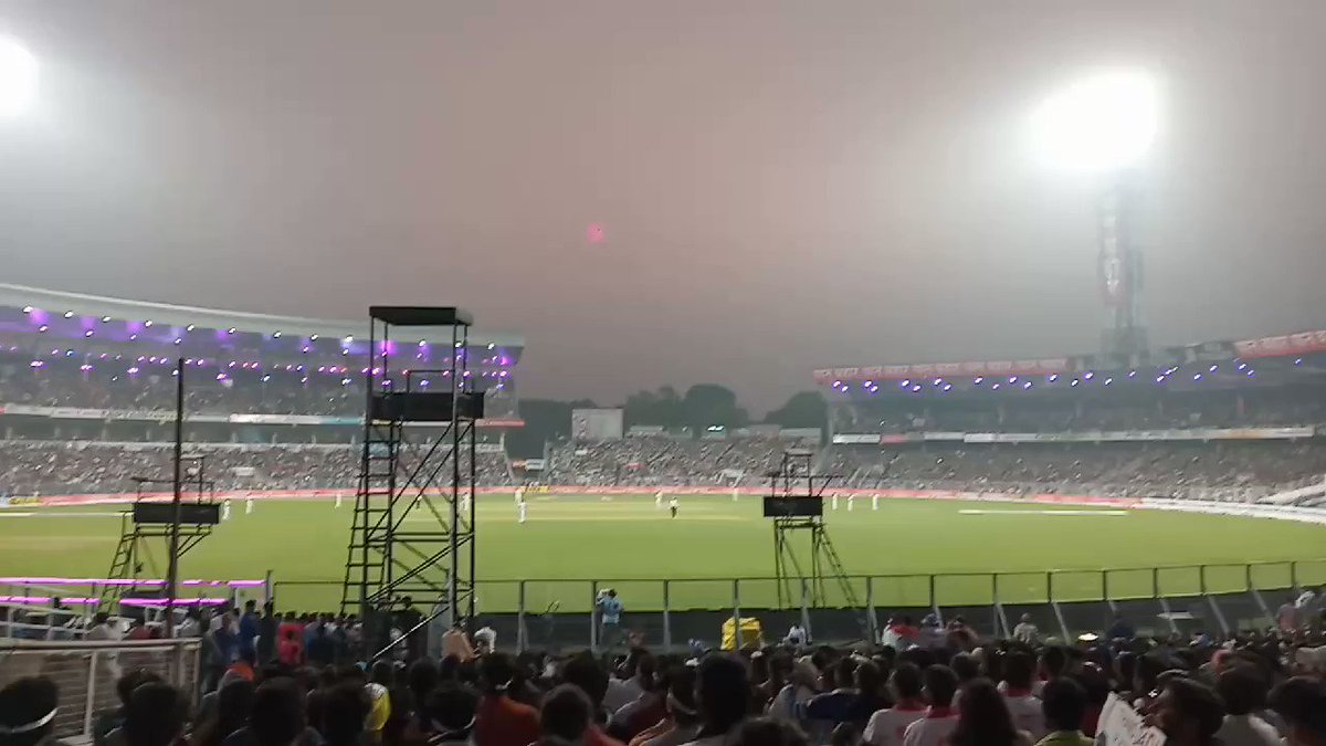 Mexican Wave in the Mecca of Cricket.What a terrific atmosphere for the very first pink ball test match in India.#IndiaVsBangladesh#PinkBallTestMatch#ABP#cnbc#news18india#IndiaToday#NDTV#EdenGardens#DayNightTest#pinktest#PinkBallTest – at Eden Garden