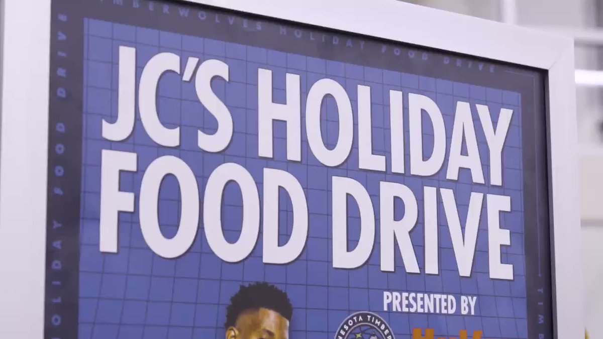 Yesterday we kicked off the JC Holiday Food Drive benefiting @2harvest! Make sure to drop off non-perishable food items at any Twin Cities Hy-Vee now through December 1st. Help me, @timberwolves and @Hyvee make a difference this holiday season!