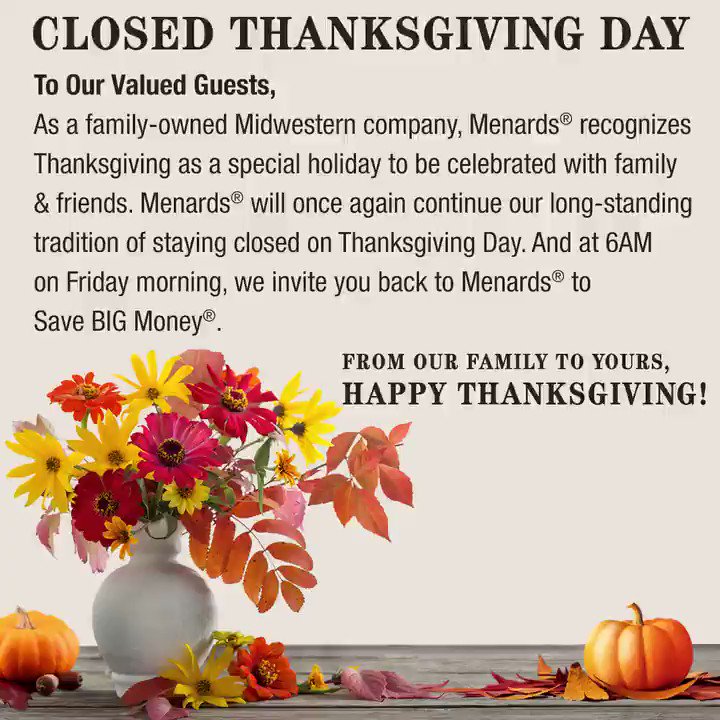 Is Menards Closed On Thanksgiving 2024 Dates Abra