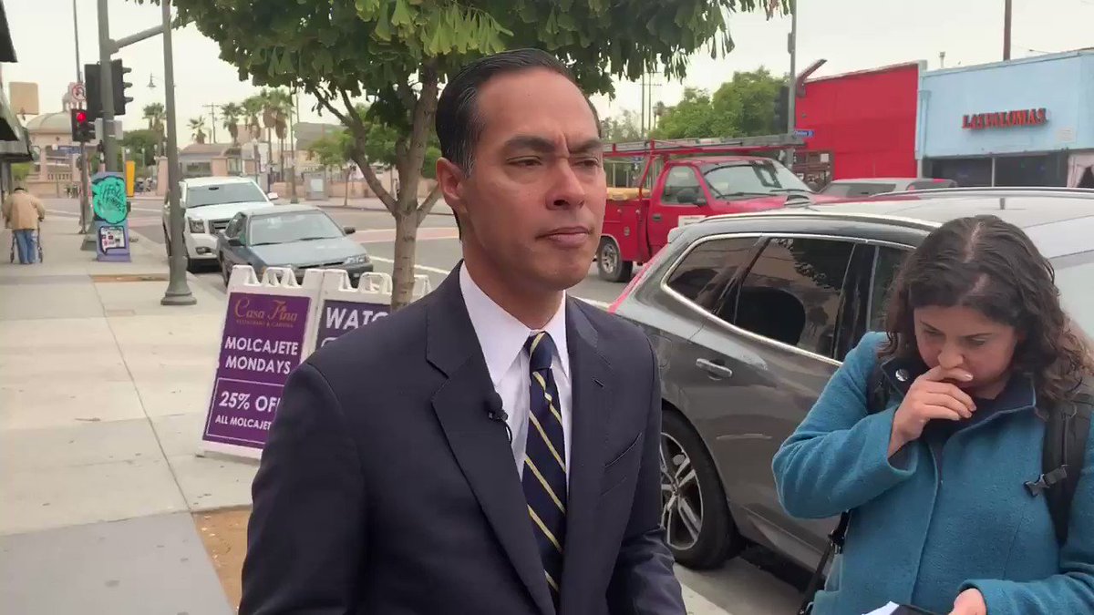 With @KamalaHarris out, the debate stage is now all white. @JulianCastro responds:“What we’re staring at is a DNC debate stage with no people of color on it. That does not reflect the diversity of our party or our country. We need to do better than that.”