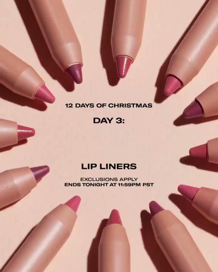 12 Days of Christmas @kkwbeauty — Day 3: Buy One Get One FREE Lip Liners (exclusions apply) No code needed. Ends tonight at 11:59PM PST on http://KKWBEAUTY.COM and get free shipping on orders over $50!