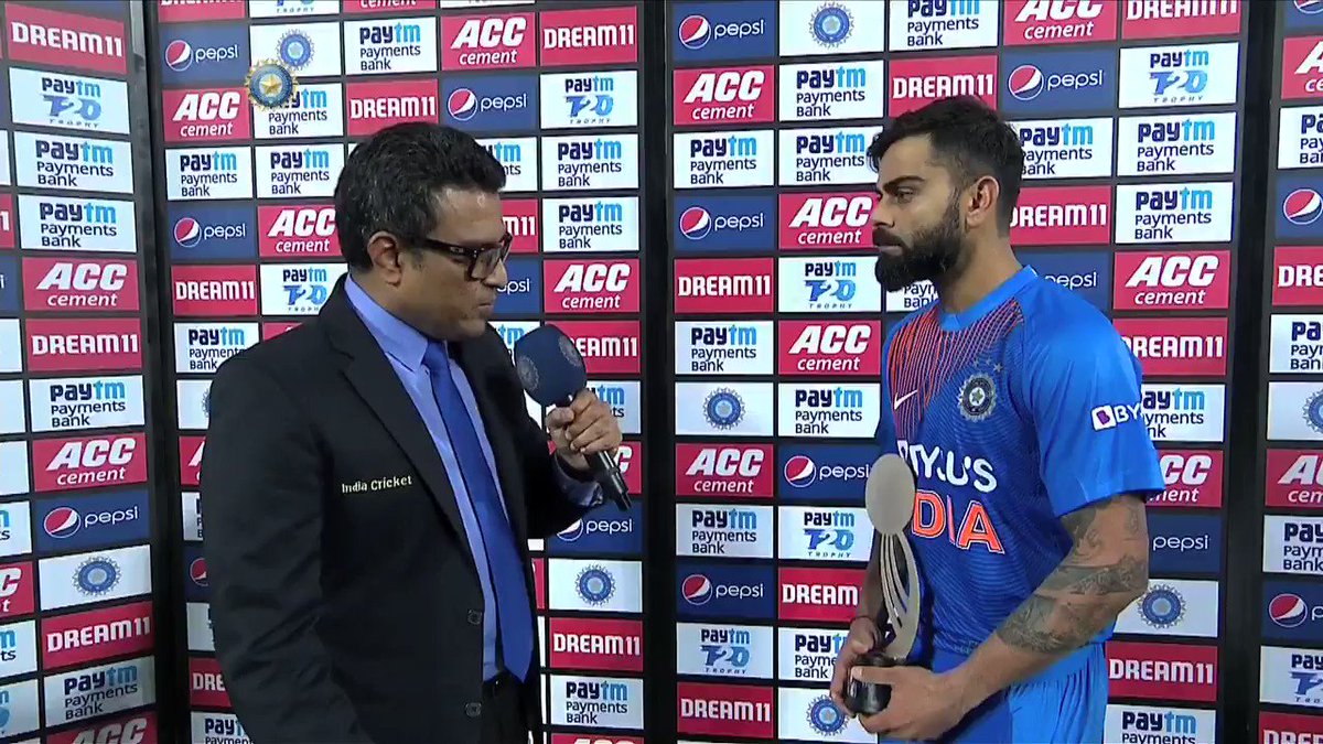 .@imVkohli on being asked about the 'notebook celebration': "Play hard but respect the opponent" 🙌🙌#INDvWI #SpiritOfCricket