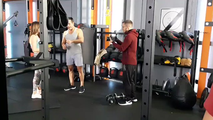 Gym time 💪💪💪having fun, shooting a lesbien scenne for @RealRKofficial with the beautiful 🇷🇺 🔥Alya  Stark<a href="/tag/bts"class="tags"><span>#bts</span></a>