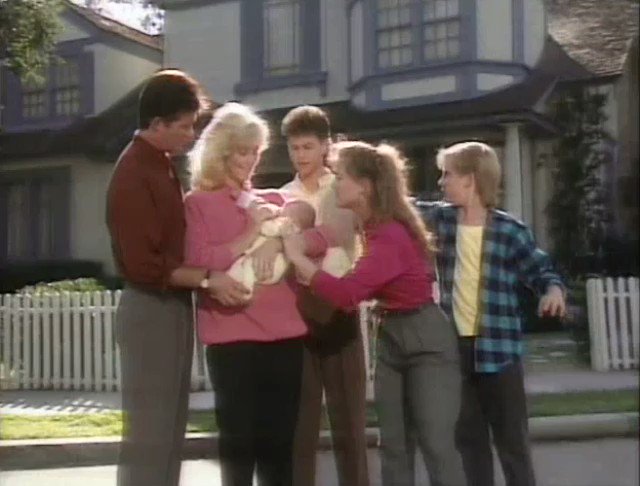 Growing Pains cast (with Elizabeth Ward) in 1985