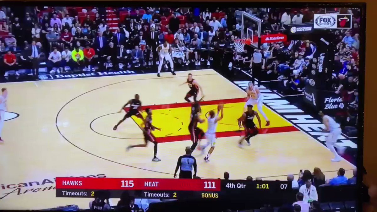 Trae Young told the Heat crowd “it’s over” after the Hawks took a 6-point lead with 1:00 left.
Spoiler alert: it wasn’t over. @OldTakesExposed