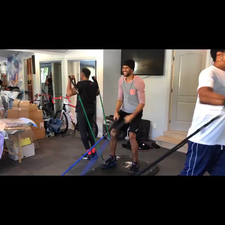 In Cali putting in some @totalbodyboard work with my guys Tony, Allex Austin and NBA Great, Scottie Pippen. Who needs a room full of equipment when you have the TBB. #homegym #sports #performance #strength #training #workout #functionaltraining #fitness #exercise #personaltrainer