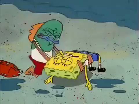 Crying Spongebob Lifeguard Fish - Imgflip