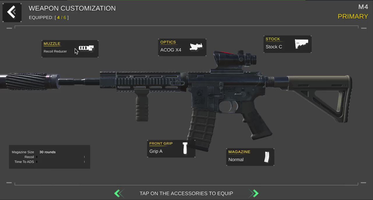 FireFront Mobile FPS on Twitter "Weapon Customization UI (WIP, and coming next update) gamedev