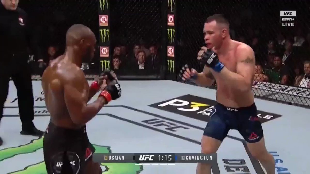This is too much 🇳🇬Kamaru Usman! 😂
• The Nigerian Nightmare has retained his Welterweight Belt.
• He defeated Welterweight challenger Colby Covington.
#UFC245