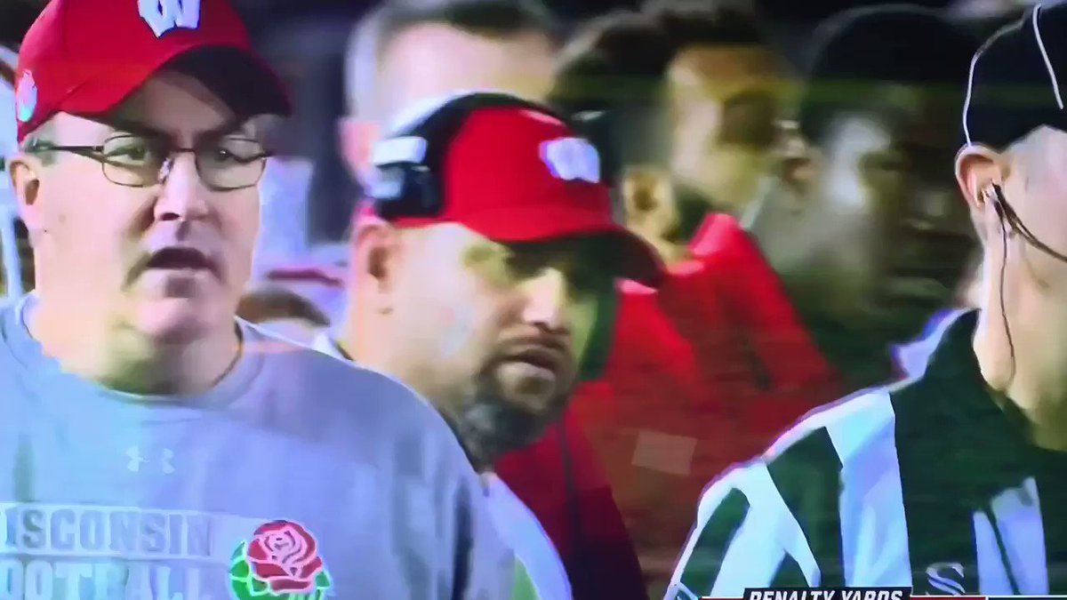 Official statement from Paul Chryst: “That’s a big ass call that you just got wrong”. #RoseBowl #Wisconsin
