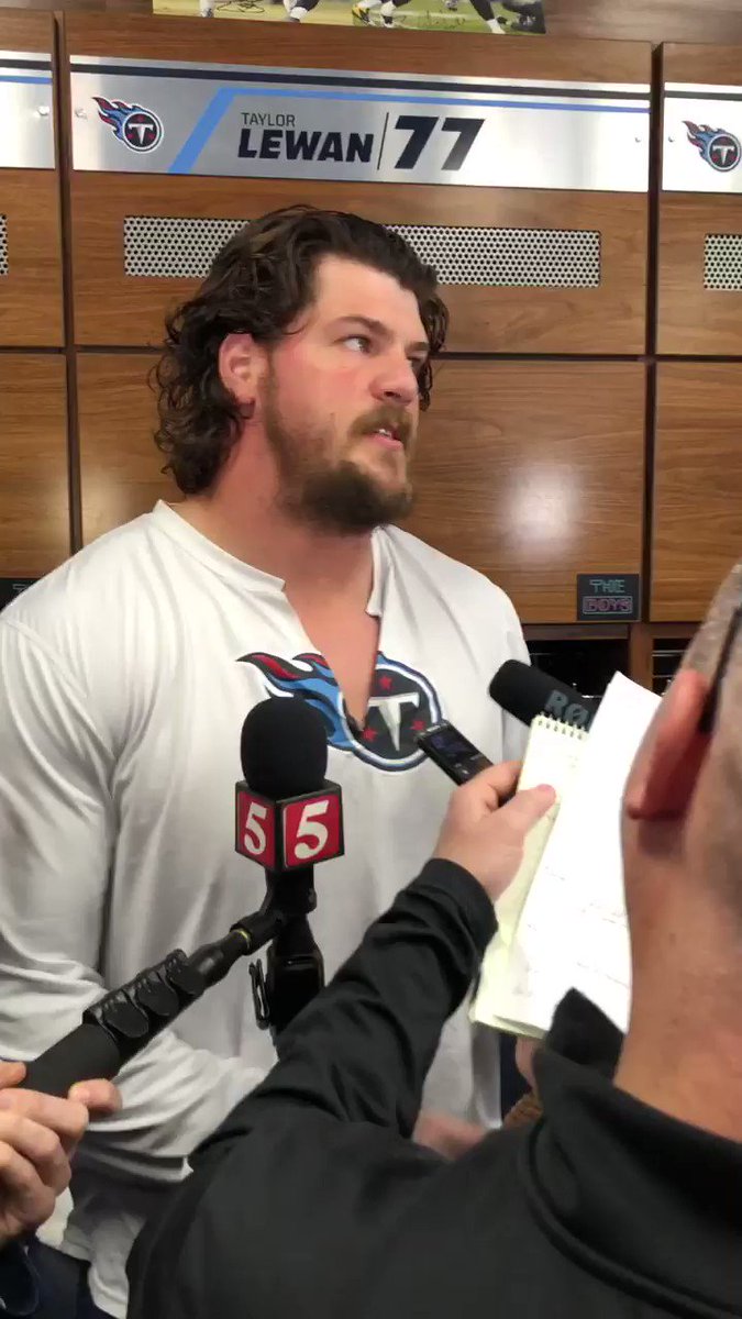 #Titans LT Taylor Lewan blasts his music during his press conference, you think he’s getting hype for the AFC Championship game? – at Saint Thomas Sports Park