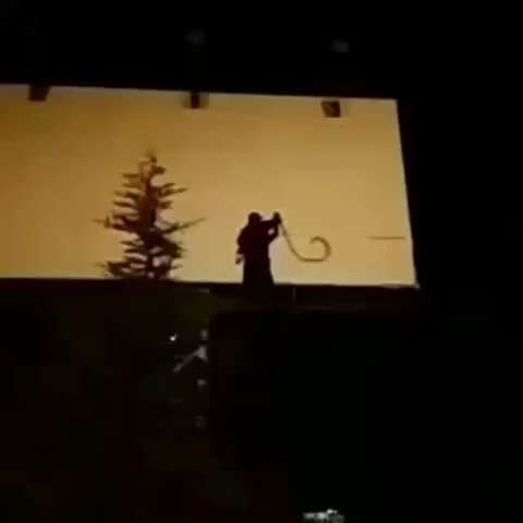 Supporting Pahlavi dynasty by writing “Viva the king” on a billboard in the middle of the night. Mazandaran, Iran Jan.2020 #pahlavirepresentsiranians