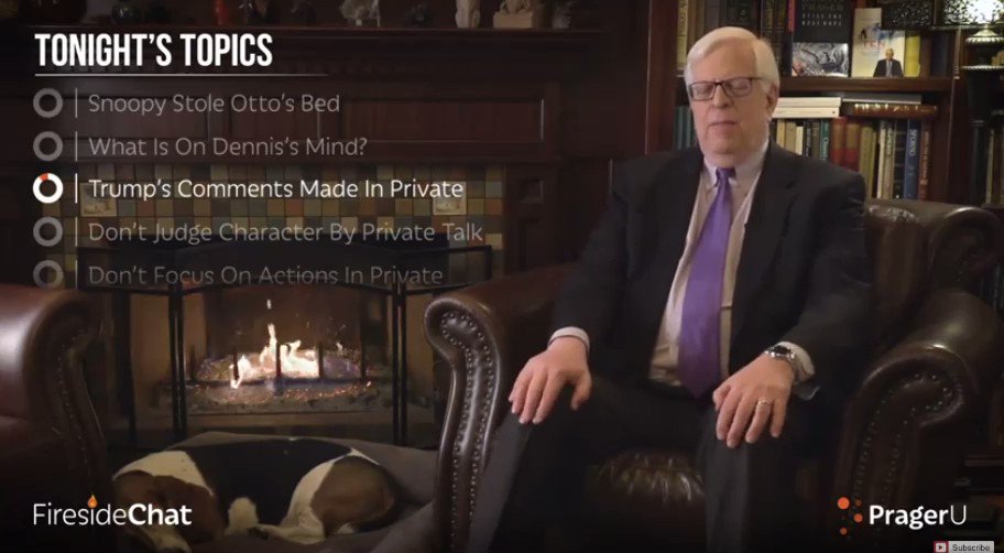 Dennis Prager defends Trump's Access Hollywood sexual assault comments, claiming what people say privately "is not an accurate indicator of a person's character"