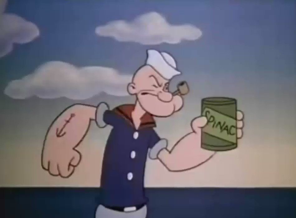 Popeye tuvo su genial serie de dibujos animados. 