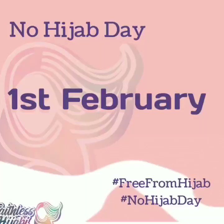 Here's to #Freedom, to end #GenderApartheid. In support of those who want to be #FreeFromHijab 1st Feb, #NoHijabDay, in solidarity with those who are forced to wear the veil. With @FaithlessHijabi