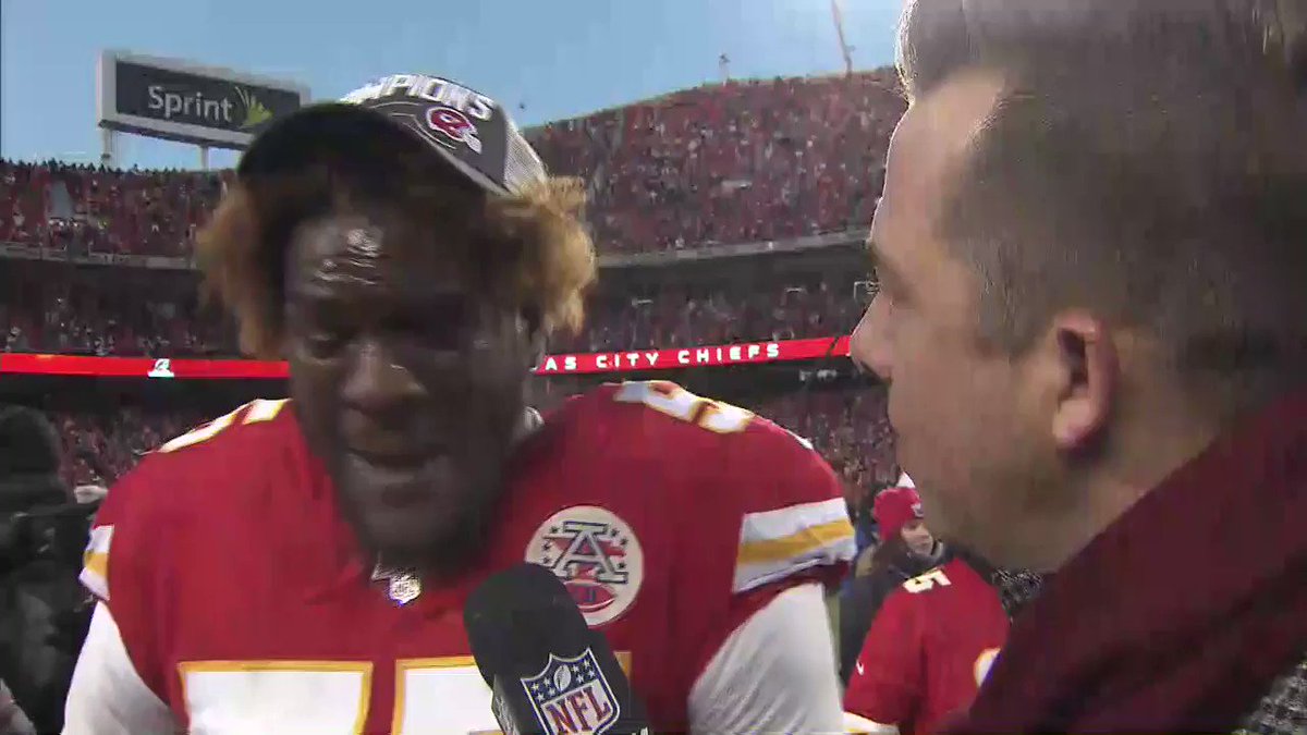 SportsCenter (@SportsCenter) on Twitter photo 20/01/2020 04:48:39 Frank Clark brought the post-game heat for his Chiefs after advancing to the Super Bowl ♨️ (via @JamesPalmerTV) Frank Clark brought the post-game heat for his Chiefs after advancing to the Super Bowl ♨️ (via @JamesPalmerTV)