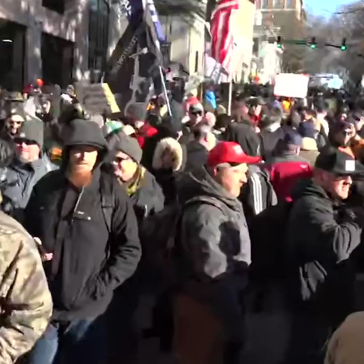 Gun rights lobby protest new controls in #Virginia capitalafter Democratic Governor #RalphNortham put forward a series of proposals in the State Senate Judiciary Committee on MondayLIVE on FB: http://bit.ly/2RaYi0F