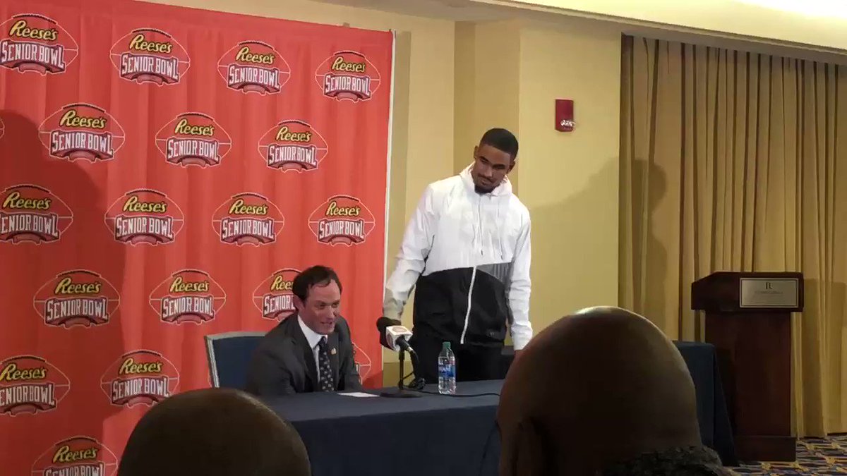 Jalen Hurts will wear a helmet to honor his time at both Alabama and Oklahoma in this year's Senior Bowl (via @willmcfadden)