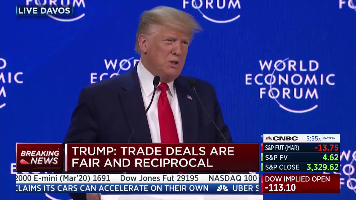 “The American Dream is back, bigger, better and stronger than ever before.” -@realDonaldTrump#Davos2020