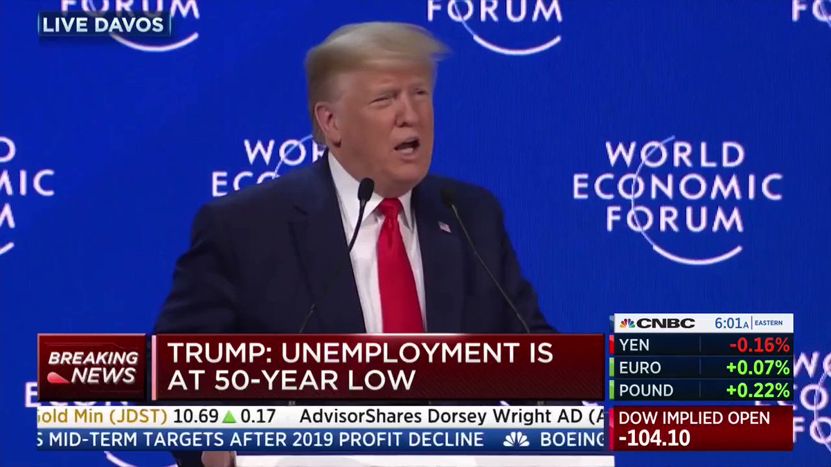 "Today, I hold up the American model as an example to the world of a working system of free enterprise that will produce the most benefits for the most people in the 21st century and beyond." -@realDonaldTrump #Davos2020