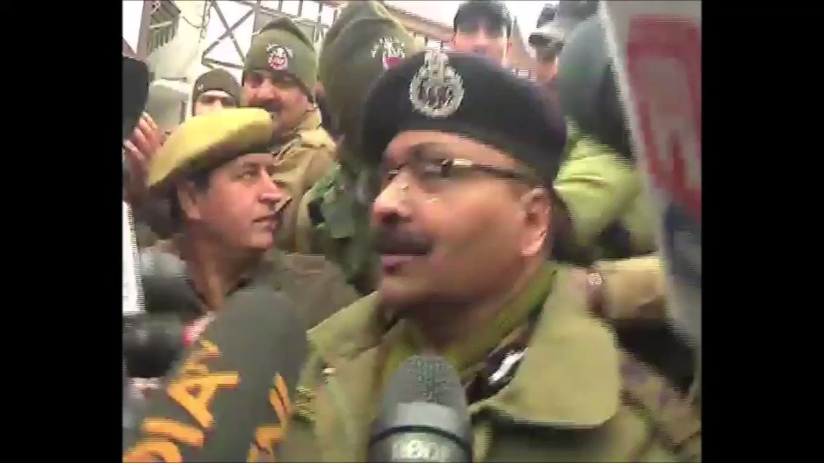 "Operation against militants resumed at Khrew area of Awantipora in Kashmir after it was suspended last night, So far two personnel lost life in a gunfight with militants. At least three militants are believed to be hiding in the area," says DG @JmuKmrPolice @asifsuhaf