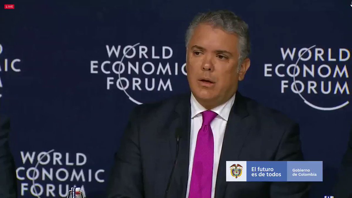 #Davos Acompañamos la iniciativa ‘The Champions for 1 Trillion Trees Platform’ que impulsa #WEF2020. Para nuestro Gobierno el medio ambiente es un pilar, porque el cambio climático representa hoy un desafío. Tenemos la meta, al 2022, sembrar 180 millones de árboles en Colombia.