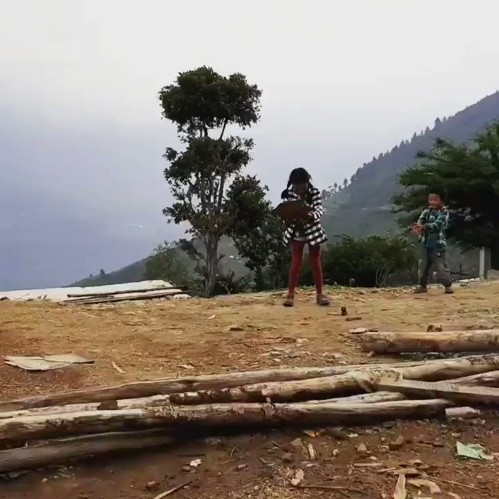 Playing a new #game in the #HimalayasIs it #dodgeball or #Cricket...Does it matter, as long as you #play ?#playtime #Nepal #Magic#memories
