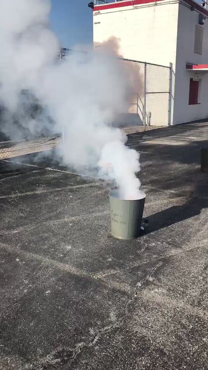 Smoke Bomb Day in AP Chemistry...not quite the same without kids diving for safety though...@shadigascar @zachnoll10 @jstover104 #ChemFire2018