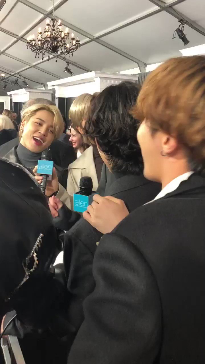 BTS sing happy birthday on the carpet (Ellen DeGeneres turns 62 today) 