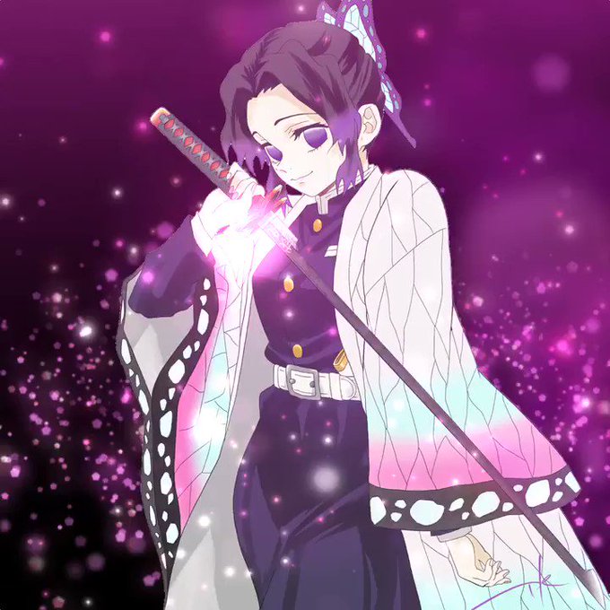 DAIKI🐍さんがTwitterに投稿した胡蝶しのぶ(鬼滅の刃)のイラスト。