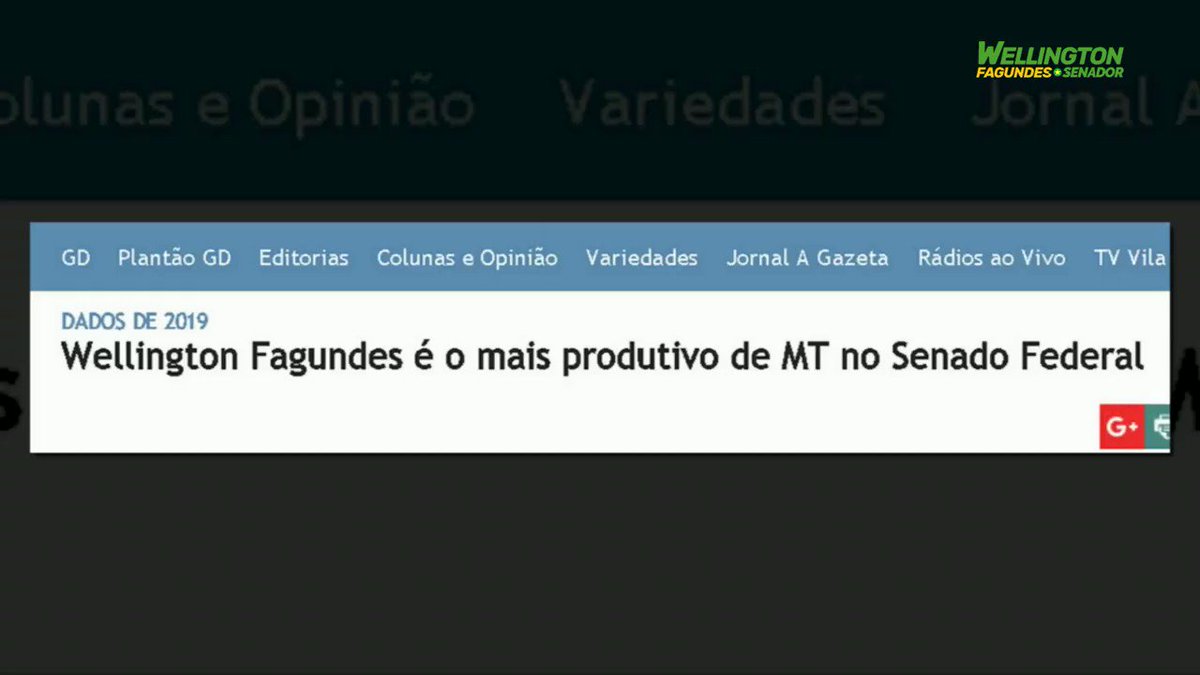 Atuação legislativa de 2019 do Senador Wellington Fagundes foi destaque em jornais de Mato Grosso. Levantamento feito pelo site do Jornal A Gazeta, Wellington foi o parlamentar do Estado que mais apresentou proposições no Senado no último ano. Relembre: http://bit.ly/wafgazeta