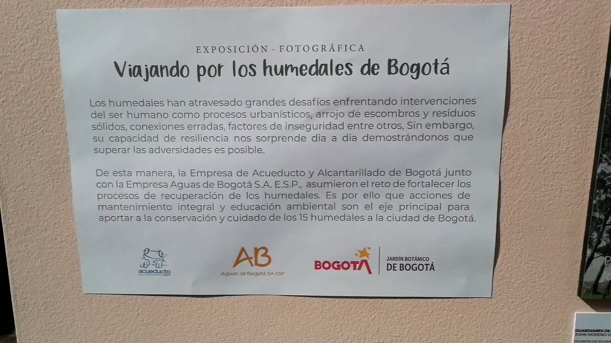 ¿Ya visitaste la exposición fotográfica 'Viajando por los humedales de Bogotá'? Puedes encontrarla en nuestro Domo educativo.Estamos en el mes de los humedales, conócelos y protégelos 🌿