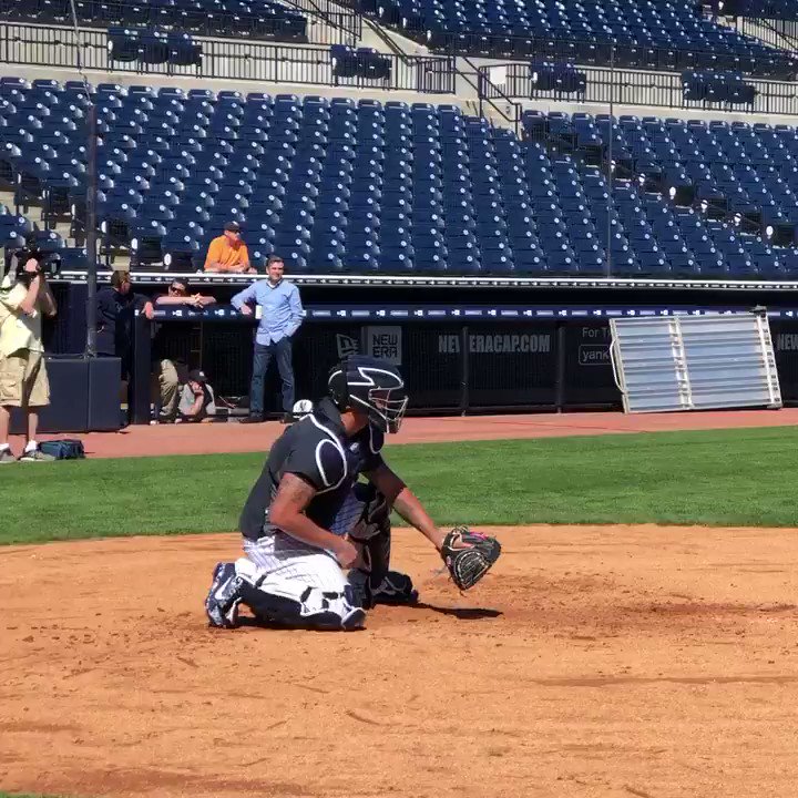 Bronx Bombers News on X: Gary Sanchez and the new catching stance