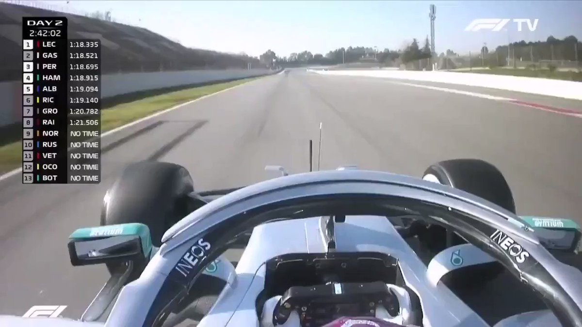 Video apparently showing an innovation on the Mercedes where the driver moves the steering wheel towards him entering a straight, which appears to alter the toe-in of the front wheels, and then back again entering a corner
