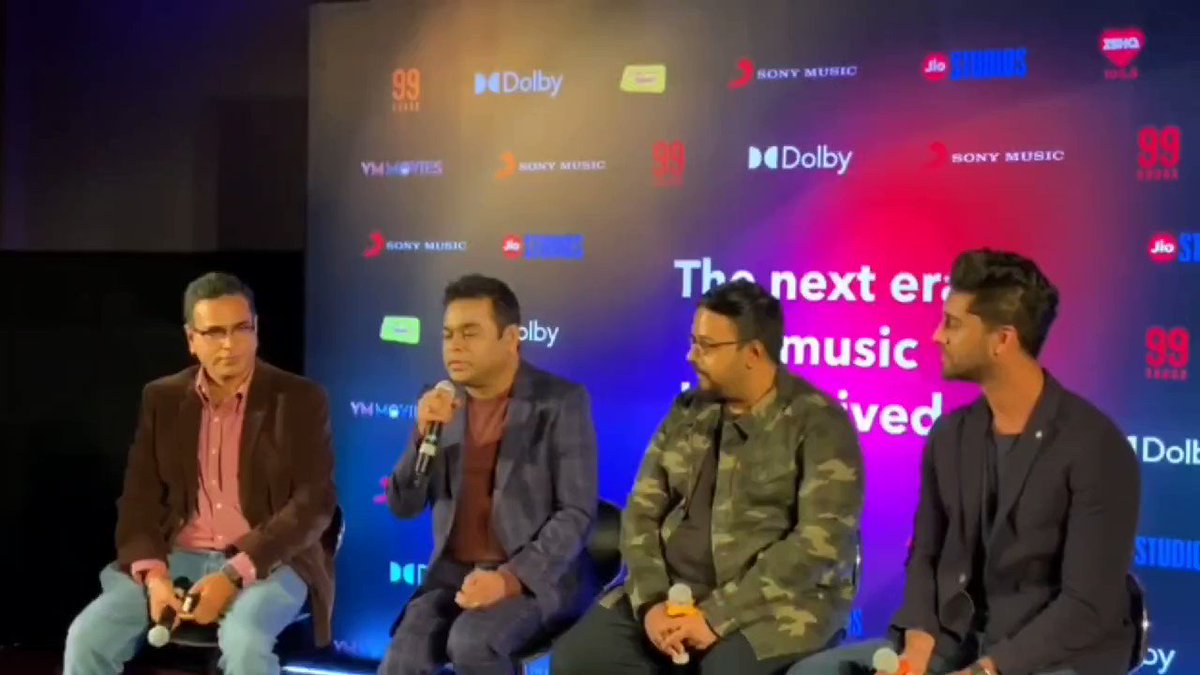 .@arrahman on pushing the creative ante with '99 Songs,' the musical drama he produced and co-wrote with @scribecore frontman @vishweshk, at the music launch for the film