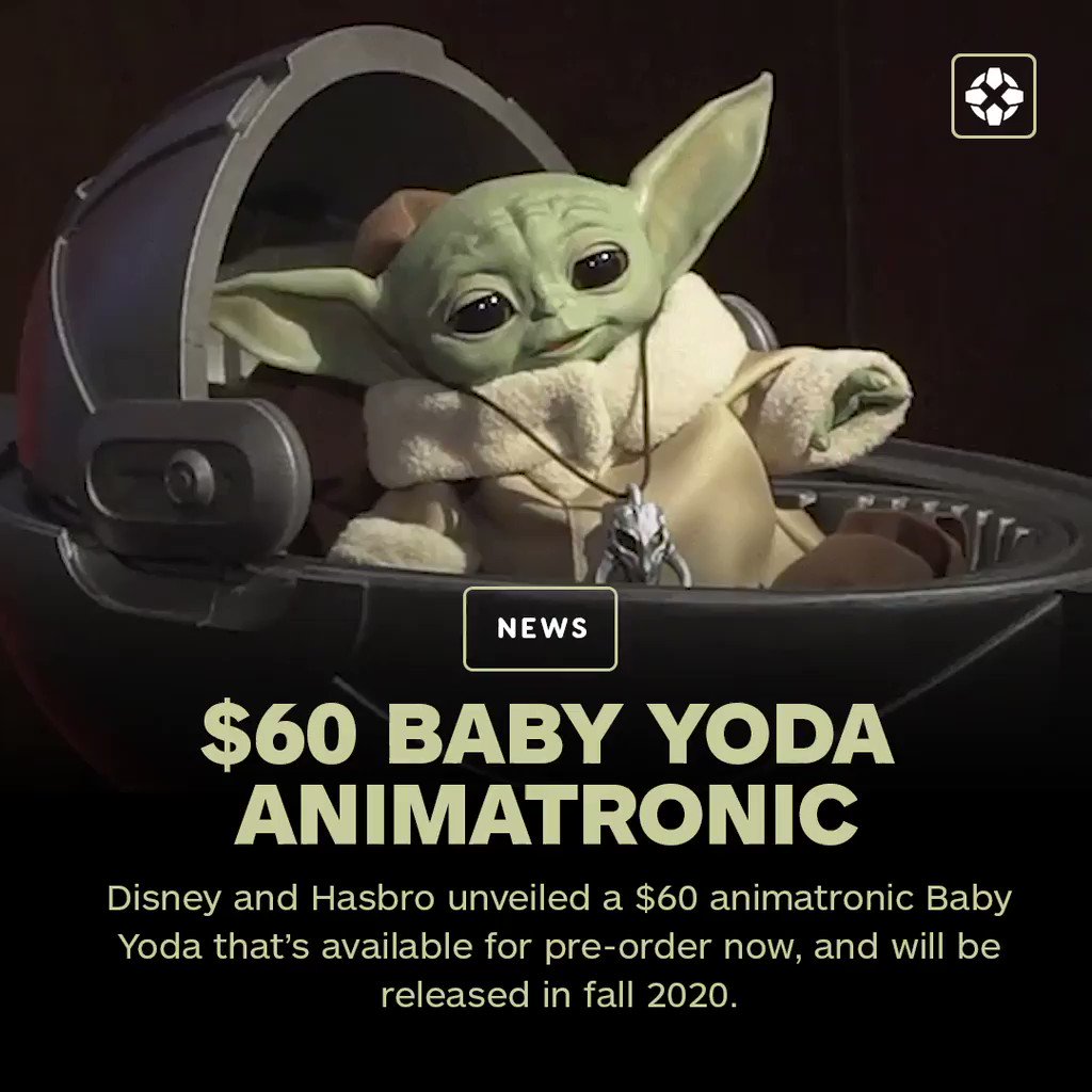 This Baby Yoda animatronic can act like it’s harnessing the Force by closing its eyes, raising its arm, and sighing from exertion.