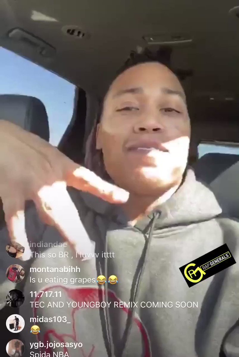 Rap Generals (@RapGenerals_) on Twitter photo 22/02/2020 12:54:08 Louisiana artist tec says Youngboy the hottest artist out right now #Tec #Youngboy Louisiana artist tec says Youngboy the hottest artist out right now #Tec #Youngboy