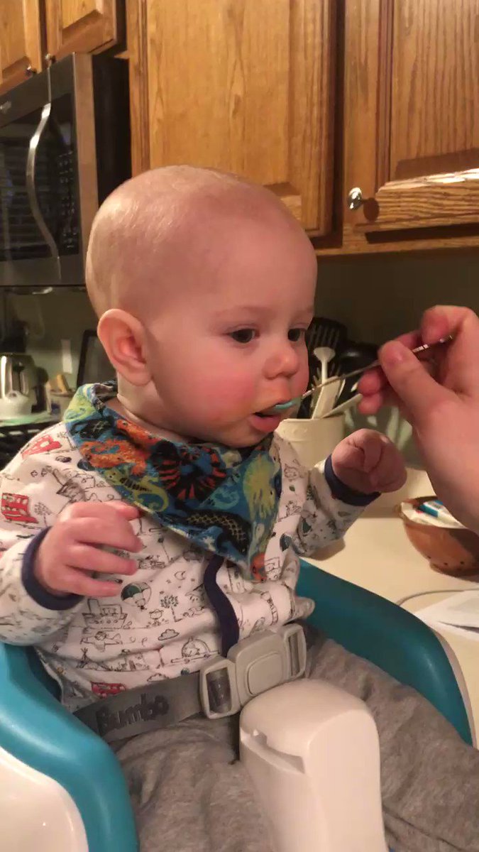 @AFVofficial @Ridiculousness @CoachJensenZM @robdyrdek @chanelwestcoast Had to share the cuteness! Our baby Max trying sweet potatoes for the first time 😂