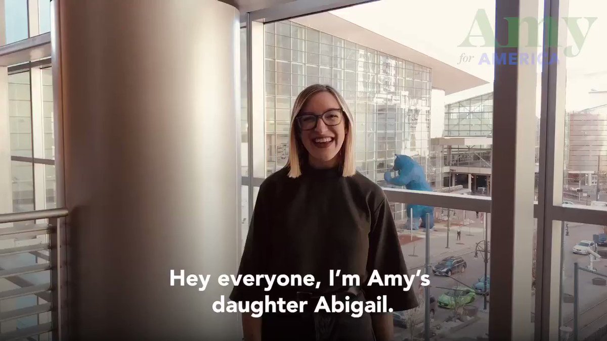 Amy Klobuchar (@amyklobuchar) on Twitter photo 25/02/2020 15:08:08 I think Abigail has me beat… I think Abigail has me beat…