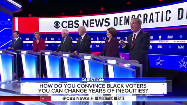 .@TomSteyer calls for reparations for slavery and a formal commission on race that will “retell” the story of “systematic, legal injustice, discrimination and cruelty” against African-Americans through U.S. history #DemDebate https://cbsn.ws/393G1bW
