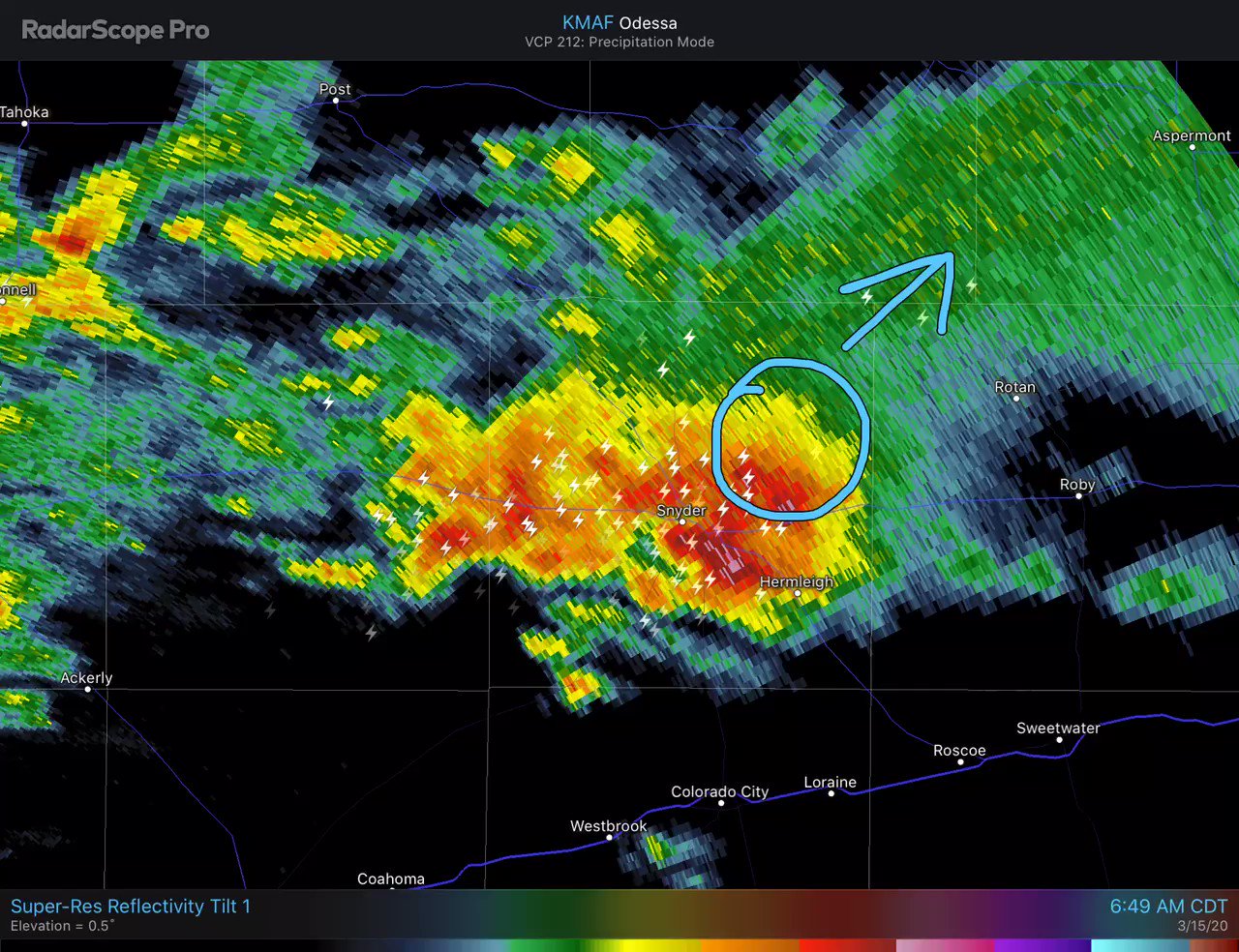 NWS Midland on Twitter "733am CDT A strong thunderstorm northeast of