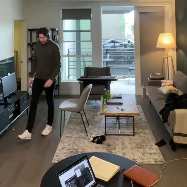 Dean Lewis (@deanlewismusic) on Twitter photo 18/03/2020 23:43:28 Me making of the most of being stuck inside! Listening to a new song of mine 🎧 while walkdancing around my place 🤪🧡😍 Me making of the most of being stuck inside! Listening to a new song of mine 🎧 while walkdancing around my place 🤪🧡😍