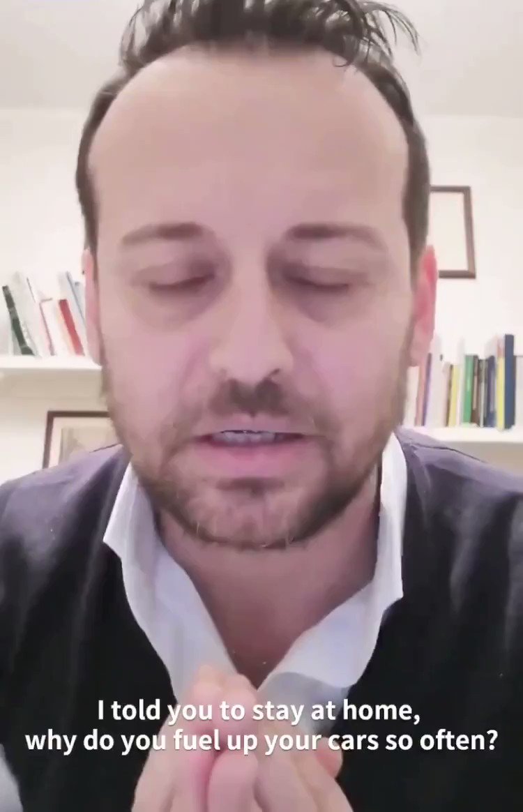 Italian mayor addresses his citizens about their irresponsible behavior (in a very Italian way). “Doing your hair?! Why do you need this at the moment? A barbecue?! Are you kidding me? You are making a joke out of your lives!” https://t.co/VVfiBeru3f