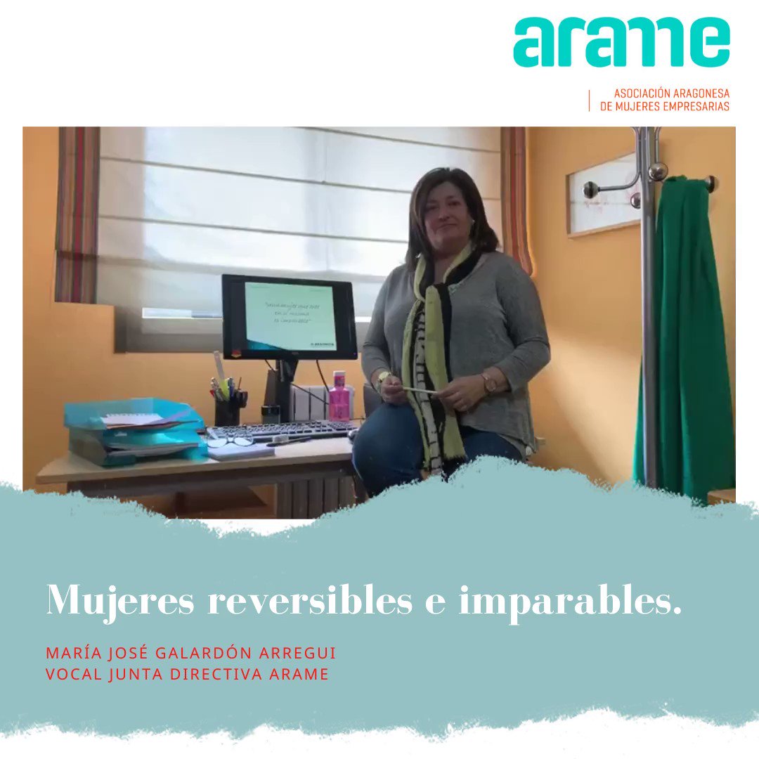 ⚡👭🏼
María José Galardón Arregui, @MGalardon , Vocal de la Junta Directiva de ARAME, nos infunde valor para continuar cada día con fuerza.
Juntas saldremos de ésta. 💪
#Todosaldrábien
#mujeres #mujeresempresarias #arame #aragon #quedateencasa #empoderamientofemenino https://t.co/gEQSxi3JYh